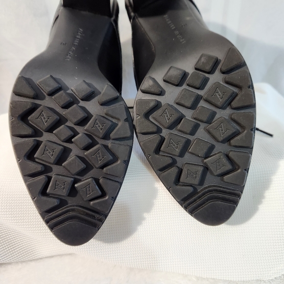 Adrienne Vittadini Trailer Black Leather Block Heel Lace-Up Boots Size 10 M - Picture 8 of 13